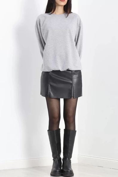 Bisiklet Yaka İki İplik Sweat Açıkgri - 3042.275. - Resim 7