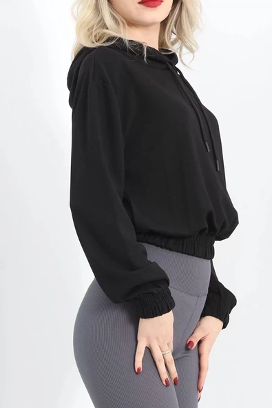 Kısa Kapşonlu Sweat Siyah - 1791.1095. - 3