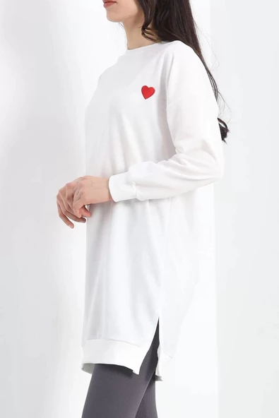 Kalp Nakışlı Tunik Ekru - 19386.1778. - Resim 6