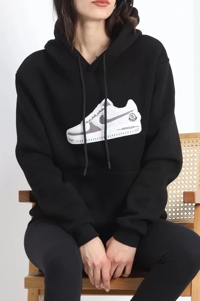 Baskılı 3 İplik Sweat Siyah - 20234.1874. - 7