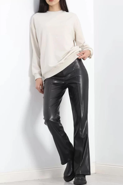 Bisiklet Yaka Sweat Taş - 3042.275. - 4