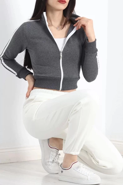 Üç İplik İçi Tüylü Sweat Füme - 20112.1287. - 3