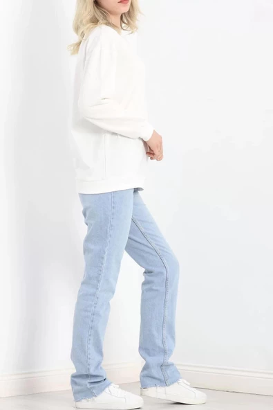 Bisiklet Yaka Sweat Ekru - 3042.275. - 7