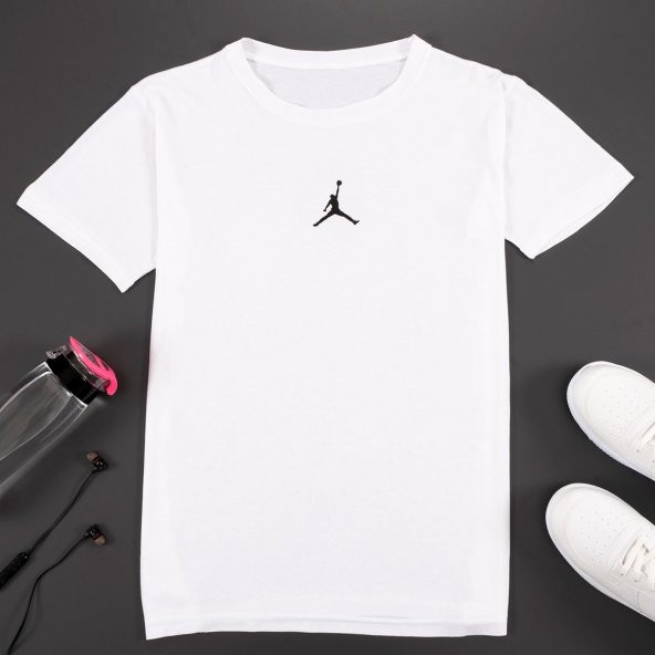 Basketball Baskılı Beyaz T-Shirt TSH061/D-3