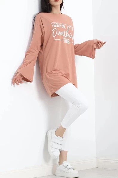 Baskılı Oversize Suprem Tunik Koyusomon - 20217.1567. - Resim 6