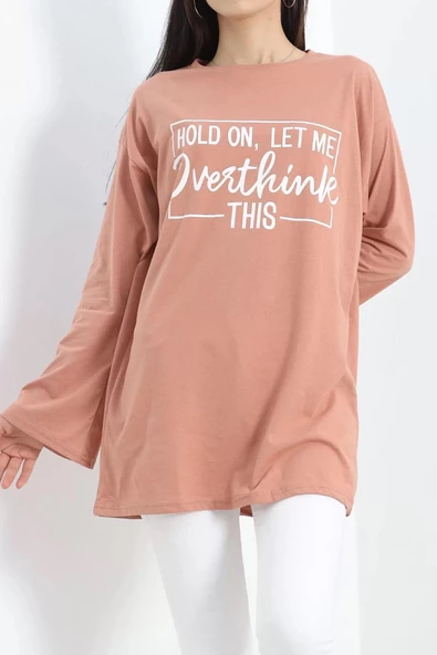 Baskılı Oversize Suprem Tunik Koyusomon - 20217.1567. - Resim 3