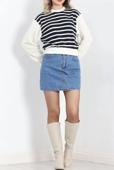 Kolu Peluş Bisiklet Yaka Sweat Ekru - 20720.1872. - 6