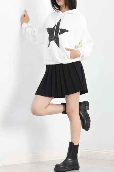 Baskılı 3 İplik Sweat Beyaz - 20289.1868. - 3