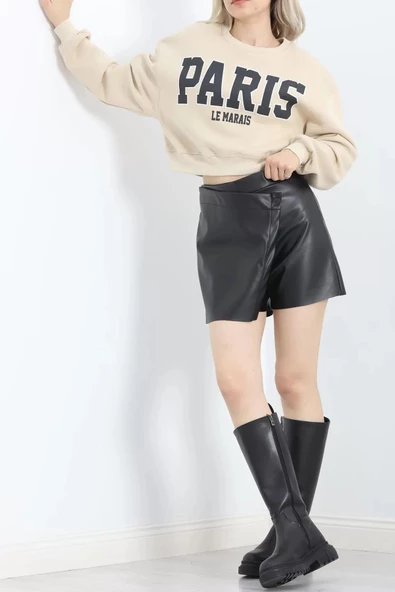 Üç İplik Baskılı Sweat Bej - 20328.1872. - Resim 2