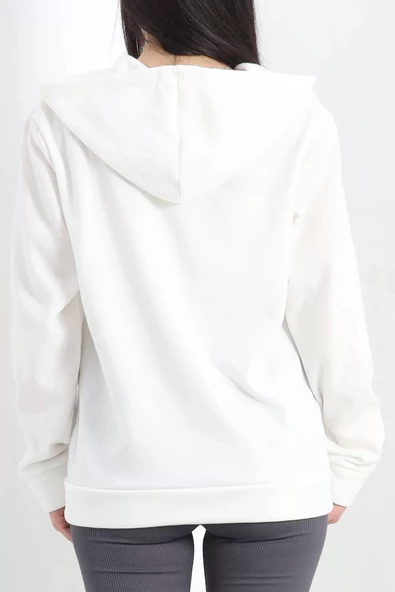 Kapşonlu İçi Tüylü Sweat Ekru - 19355.1348. - 8