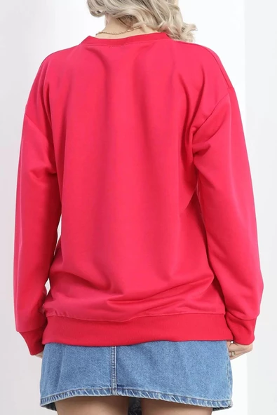 2 İp Bisiklet Yaka Sweat Fuşya - 20790.1878. - Resim 7