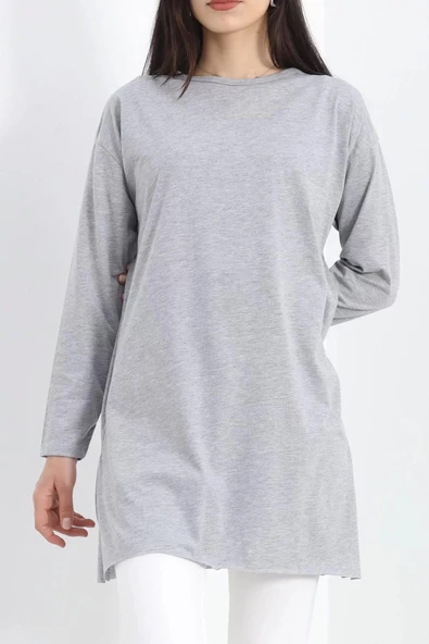 Yan Yırtmaçlı Suprem Tunik Gri - 20215.1567. - 3