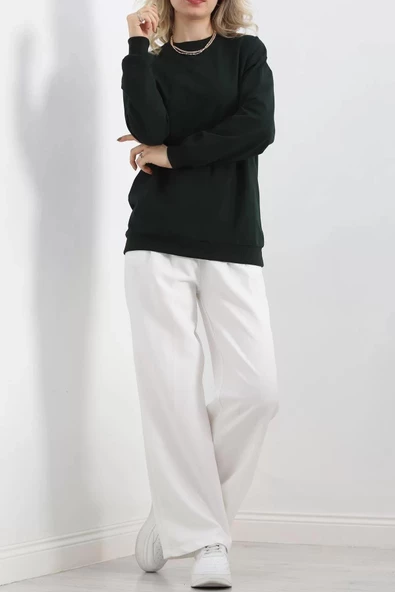 Bisiklet Yaka Sweat Zümrüt - 3042.275. - 4