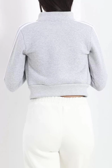 Üç İplik İçi Tüylü Sweat Gri - 20112.1287. - Resim 7