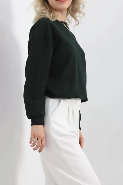 Bisiklet Yaka Sweat Zümrüt - 3042.275. - 3