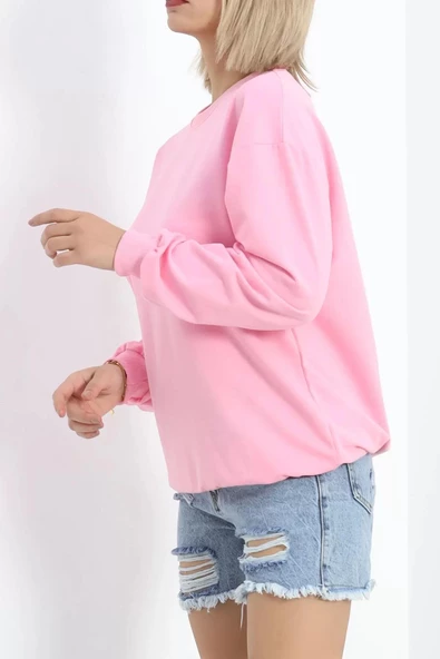 Bisiklet Yaka Sweat Pembe - 3042.275. - 6