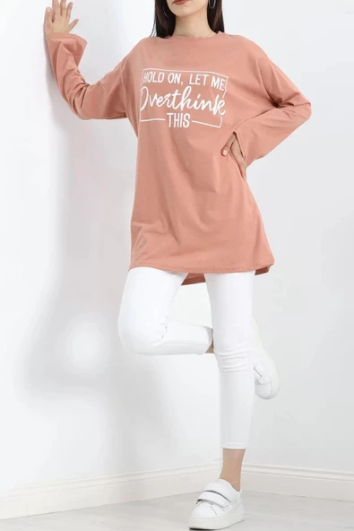 Baskılı Oversize Suprem Tunik Koyusomon - 20217.1567. - Resim 2