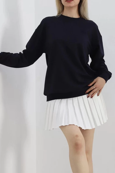 Bisiklet Yaka Sweat Lacivert - 3042.275. - 5