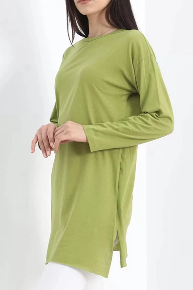 Yan Yırtmaçlı Suprem Tunik Zeytinyeşili - 20215.1567. - 5