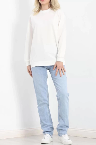 Bisiklet Yaka Sweat Ekru - 3042.275. - 6