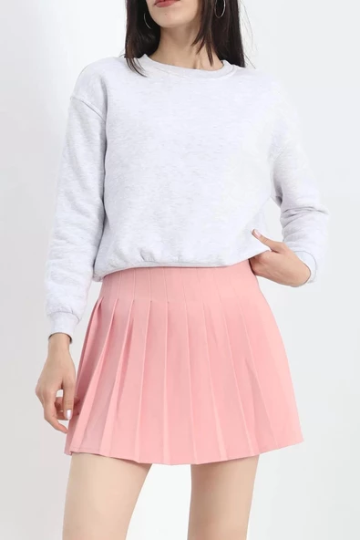 Bisiklet Yaka Sweat Gri - 21614.200. - Resim 3