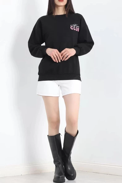 Baskılı Bisiklet Yaka Sweat Siyah - 20097.1878. - Resim 8