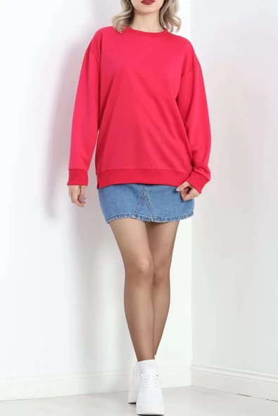 2 İp Bisiklet Yaka Sweat Fuşya - 20790.1878. - Resim 4