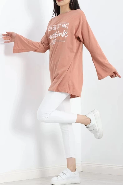 Baskılı Oversize Suprem Tunik Koyusomon - 20217.1567. - Resim 4