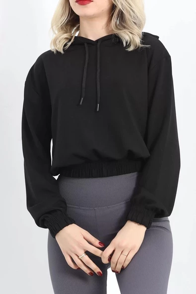 Kısa Kapşonlu Sweat Siyah - 1791.1095. - 5