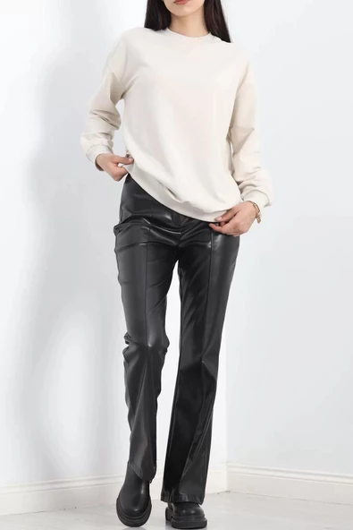 Bisiklet Yaka Sweat Taş - 3042.275. - 2