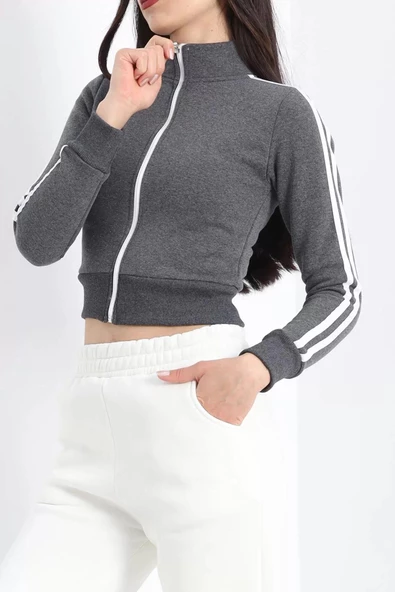 Üç İplik İçi Tüylü Sweat Füme - 20112.1287. - 7