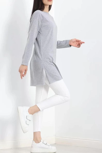 Yan Yırtmaçlı Suprem Tunik Gri - 20215.1567. - 4