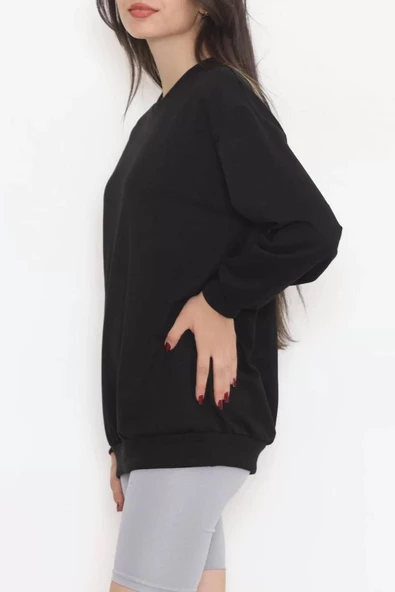 Bisiklet Yaka Sweat Siyah - 3042.275. - Resim 3