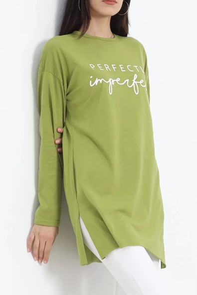 Yan Yırtmaçlı Suprem Tunik Açıkyeşil - 20216.1567. - Resim 4