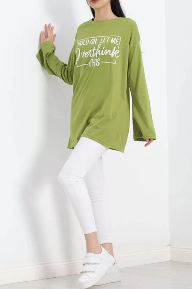 Baskılı Oversize Suprem Tunik Açıkyeşil - 20217.1567. - 5