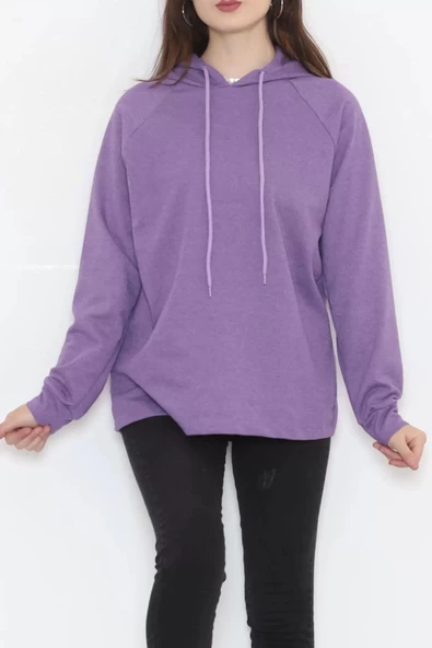 Kapşonlu Sweat Mor - 9940.1567. - Resim 4