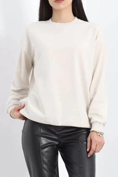 Bisiklet Yaka Sweat Taş - 3042.275.