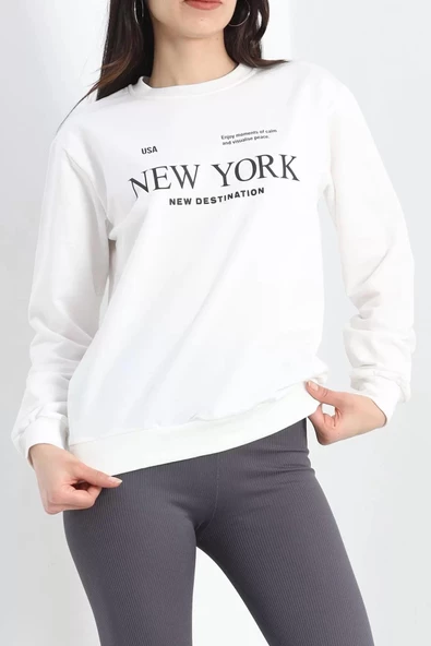 İki İplik Sweat Ekru - 20085.1865. ürün görseli