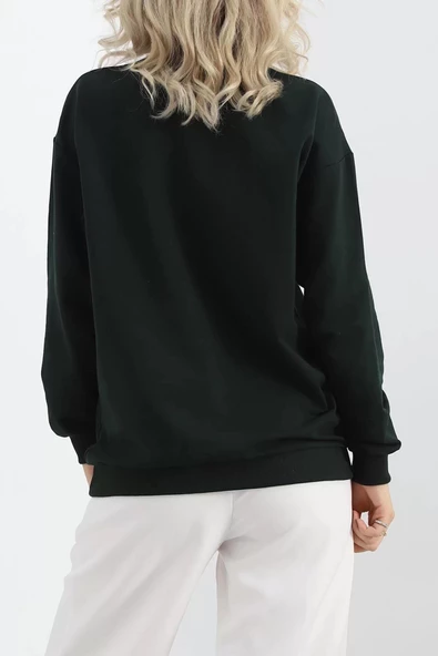 Bisiklet Yaka Sweat Zümrüt - 3042.275. - 6