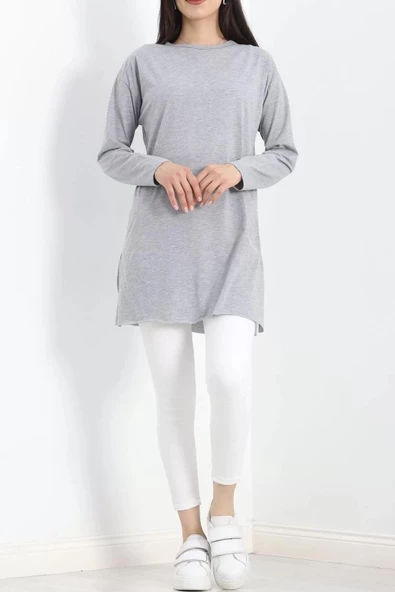 Yan Yırtmaçlı Suprem Tunik Gri - 20215.1567. - 5