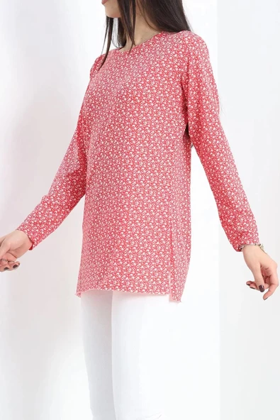 Desenli Uzun Kol Helen Tunik Kırmızıçiçekli - 20355.1778. - 2