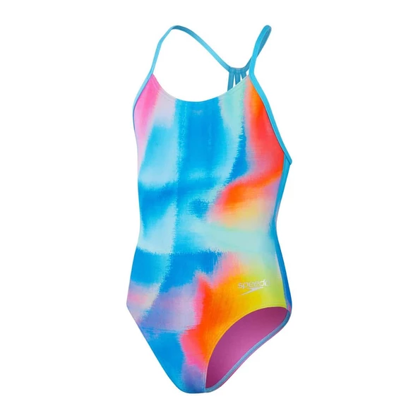 Speedo Line Back Kız Çocuk Mayosu (Renkli)