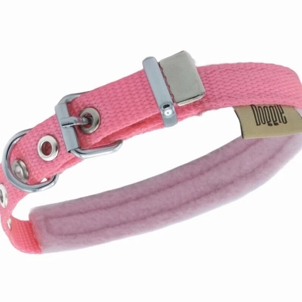 Doggie Polar Pedli Sade Dokuma Köpek Boyun Tasması Pembe 1,5x25-30 Cm - Resim 2