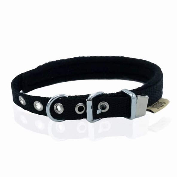 Doggie Polar Pedli Sade Dokuma Köpek Boyun Tasması Siyah 1,5x25-30 Cm - 3