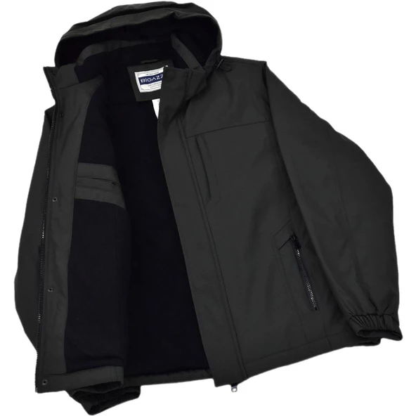 Erkek Büyük Beden Kapüşonlu Spor Mont 99497 BGL-ST04181 - Resim 2