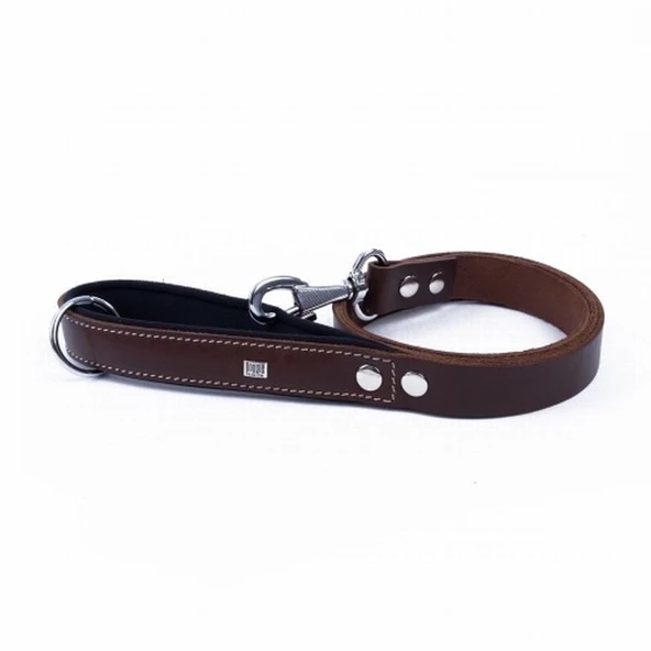 Doggie Konfor Klasik Deri Köpek Gezdirme Tasması Kahverengi 2,5x120 Cm
