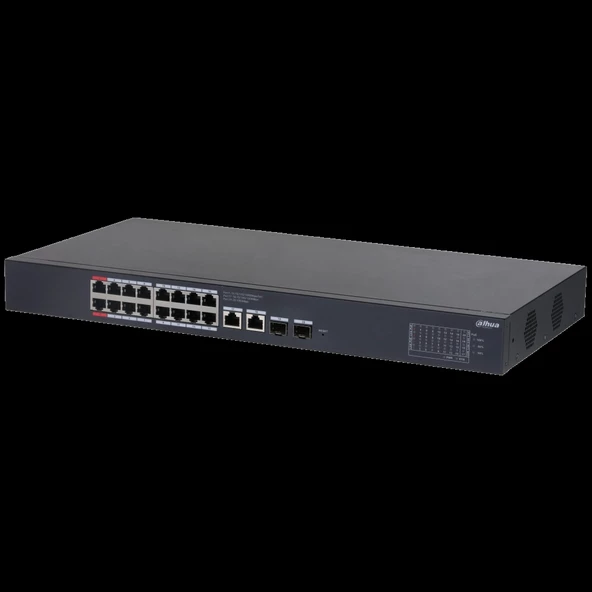 Dahua Cs4220-16gt-240, 16port, Gigabit, 16 Port Poe, 240w, +2 Port Gigabit Uplink, +2 Port Sfp Gigabit Combo, Cloud Yöne