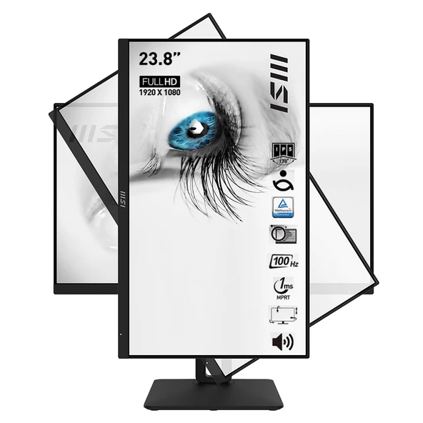 MSI 23.8 PRO MP242AP 1920x1080 (FHD) 16:9 FLAT IPS 100HZ 1MS ADAPTIVE-SYNC PIVOT MONITOR