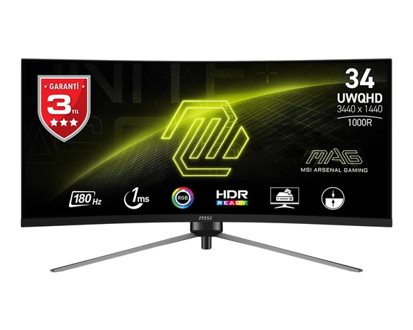 MSI 34 MAG 345CQR CURVED VA 3440X1440 (WQHD) 21:9 180HZ 1MS GAMING MONITOR