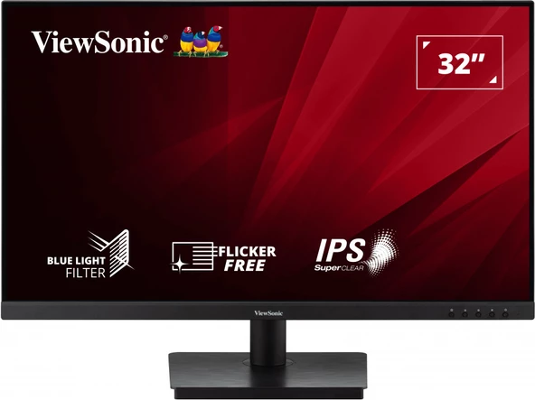 VIEWSONIC VA3209-MH MONITOR 31.5 4MS 75HZ IPS 1920X1080 FHD 250 VGA HDMI 16:9 50M:1 16.7M HOPARLOR 3 KENAR CERCEVESIZ ADAPTIVE SYNC FLICKER FREE MAVI ISIK FILTRESI TILT VESA